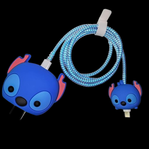 Stitch-themed Silicon I Phone charger Protecter
