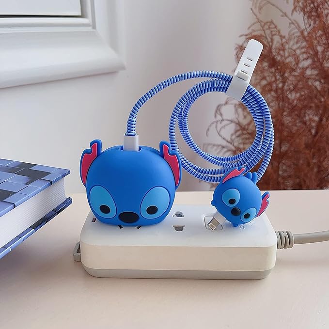 Stitch-themed Silicon I Phone charger Protecter