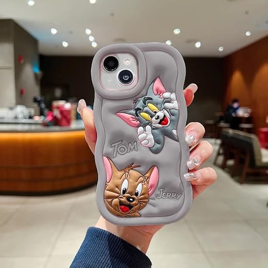Tom and Jerry Cartoon Case, Full Protective Shockproof Cover for iPhone 15 Pro