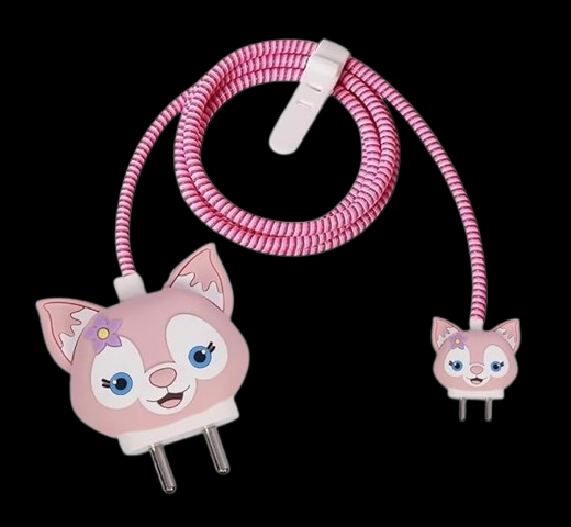Pink Rabbit I Phone Charger Protecter