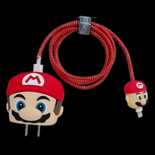 Mario Red Silicon I Phone Charger Protecter