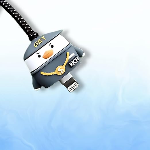 Cute Penguin Rich design Silicon I Phone Charger Protecter