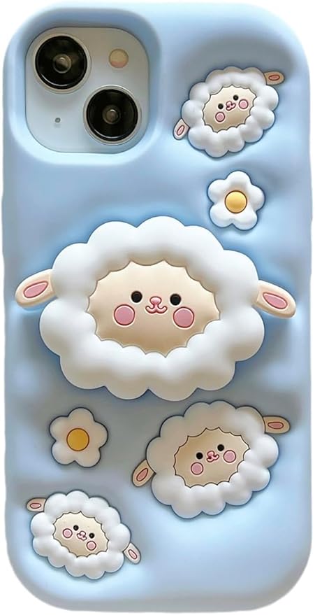 Silicone 3D Cartoon Back Case, Silicon Full Protective Shockproof Cover for iPhone