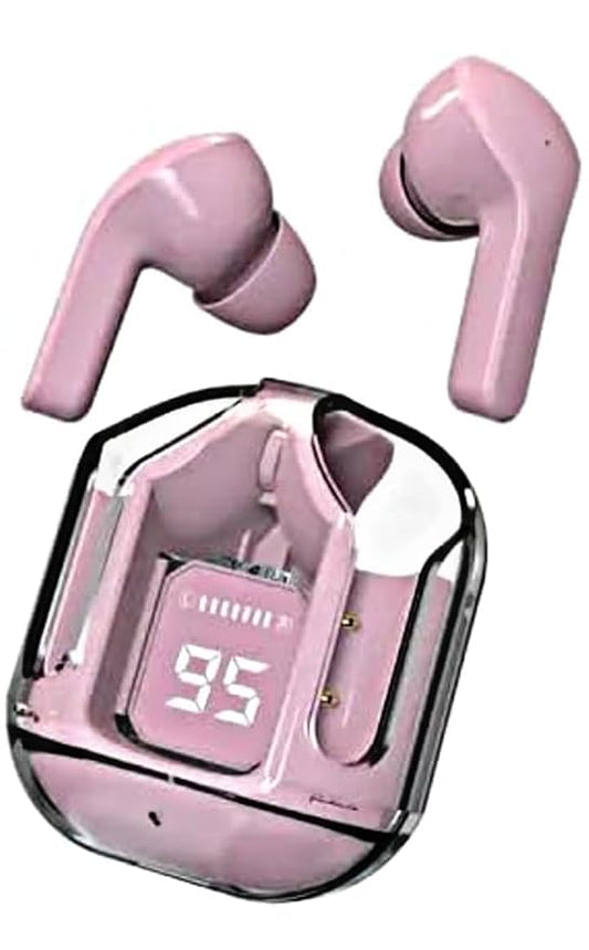 Waterproof Earbuds Power, Bluetooth with Display, Transparent Design, 30 Hrs Playtime with Fast Charging, Bluetooth 5.3 + ENC, 13mm HD BASS Drivers, IPX7 Sweat-Proof, Built-in Mic