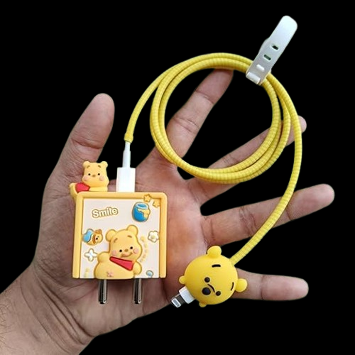 Winnie The Pooh Silicone I Phone Charger Protecter
